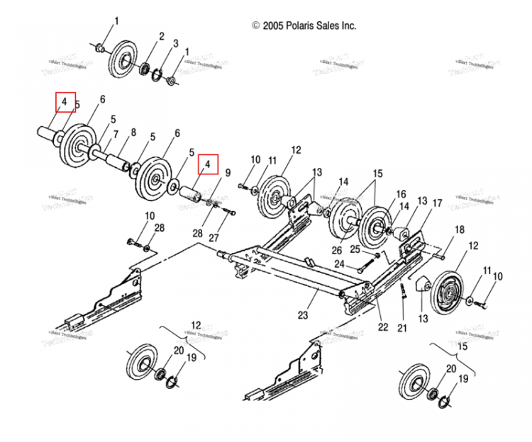 Наружный проставка Polaris Widetrak LX (2006) (5333019-067)