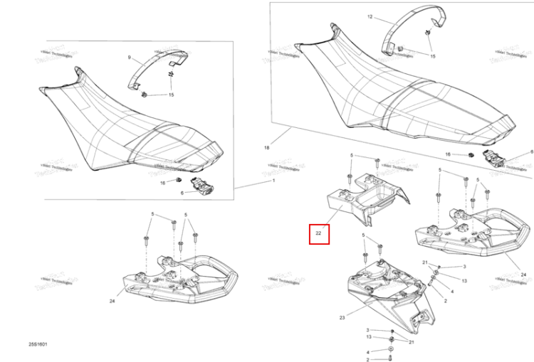 Сиденье опора Sea-Doo Spark (2016) (291003789)