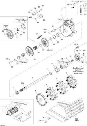 Звёздочка 44 зубьев Ski-Doo 504084400