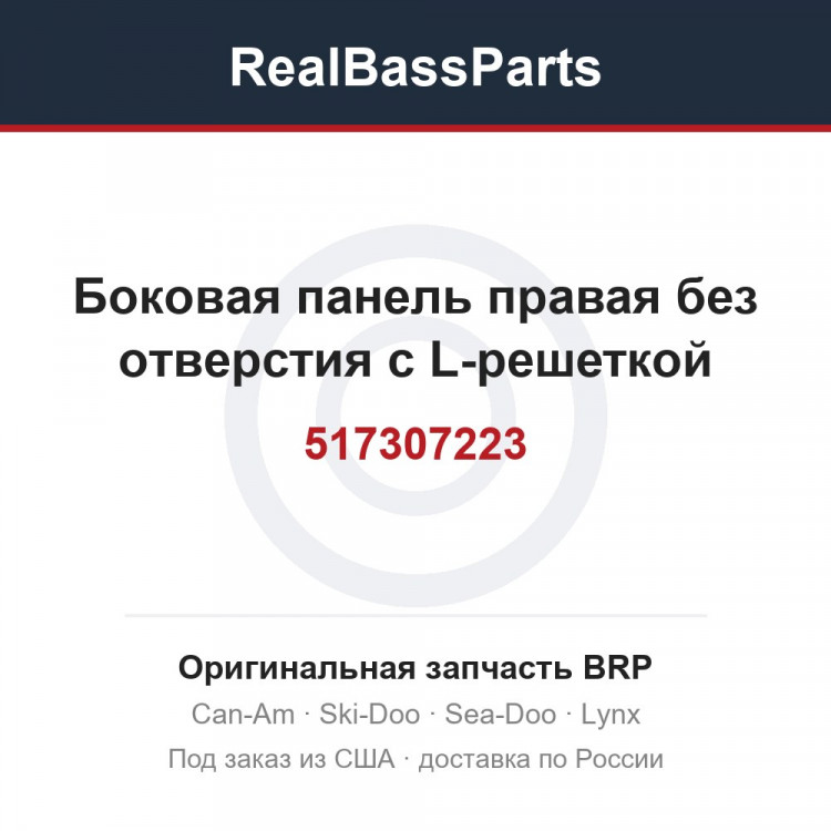 517307223 Боковая панель правая без отверстия с L-решеткой