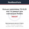 3084343 Кольцо поршневое 72/+0,25 mm 1-й ремонт для снегоходов Polaris WIDETRAK LX 500 982121