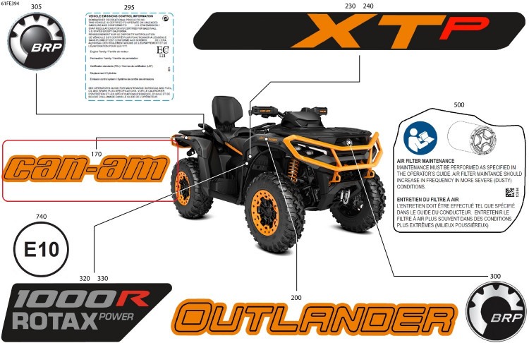 704910408 Наклейка Can-Am для квадроциклов Can-Am