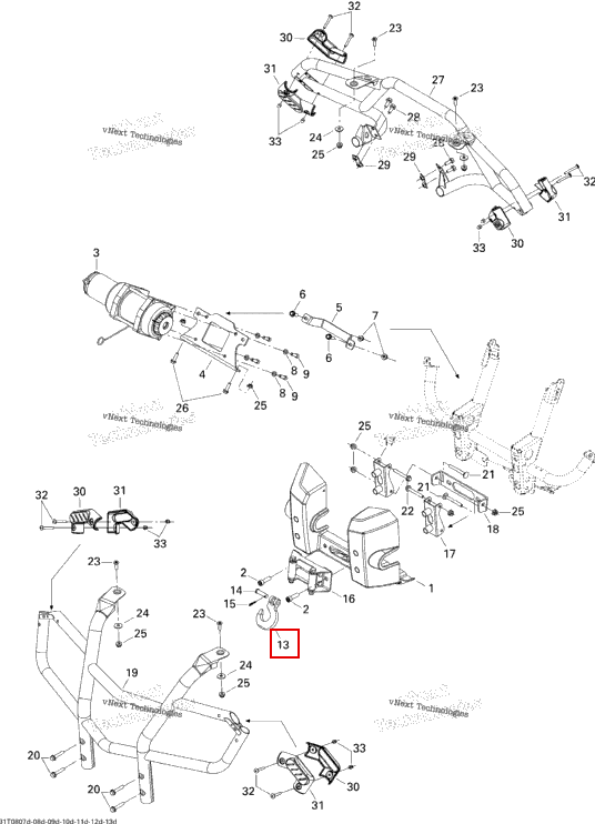 Крюк Can-Am Outlander MAX 800 XT (2008) (705002329)