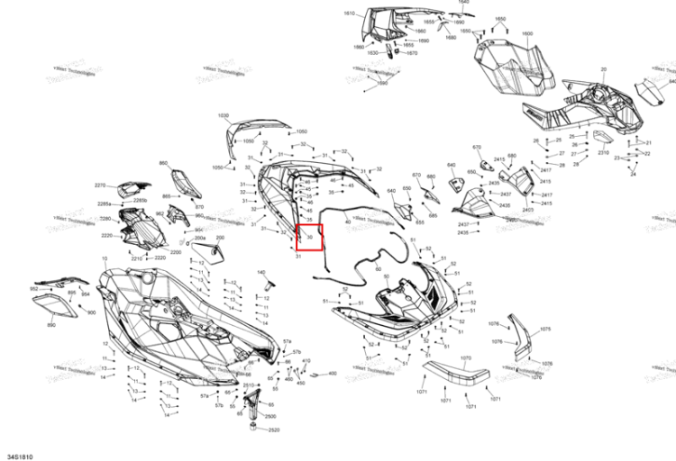 Передний Deck Reef синий Package Trixx Sea-Doo Spark 900 HO ACE (2018) (291004543)