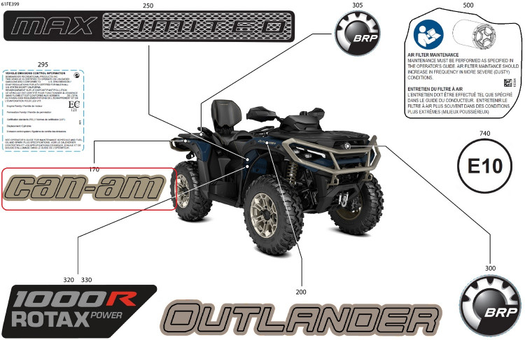 704910409 Наклейка Can-Am для квадроциклов Can-Am