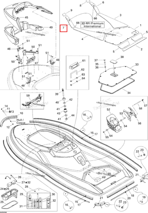 Левый передний Carpet Premium International Sea-Doo 291002220