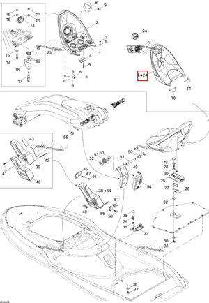 Kart сиденье в сборе чёрный, Viper красный B 176 Sea-Doo 269001254