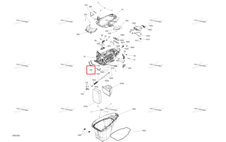 Амортизатор в сборе включает 150 TO 150 d Sea-Doo GTX 300 (2020) (269502426)