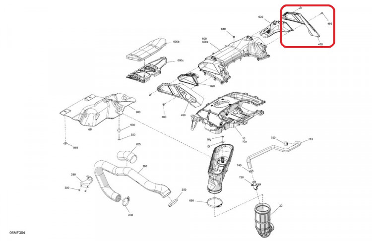 508001137 Сетка воздухозаборника правая для снегоходов Ski-Doo EXPEDITION 900 ACE TURBO 2026"