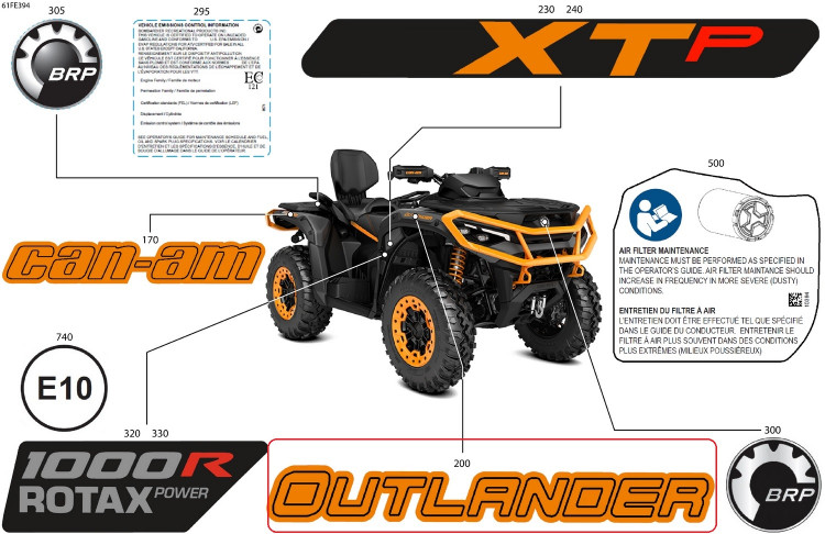 704910410 Наклейка Outlander для квадроциклов Can-Am
