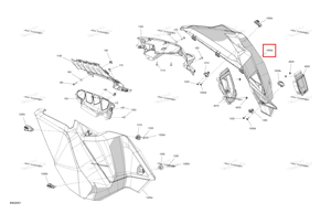 Bright белый правый корпус панель Ski-Doo 517308903