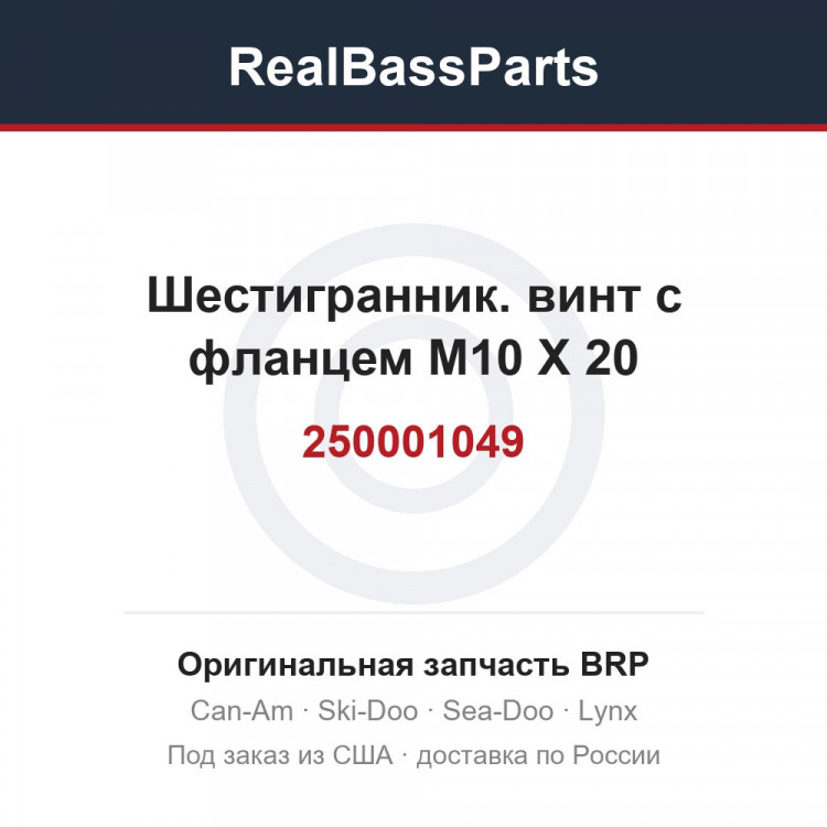 250001049 Шестигранник. винт с фланцем M10 X 20