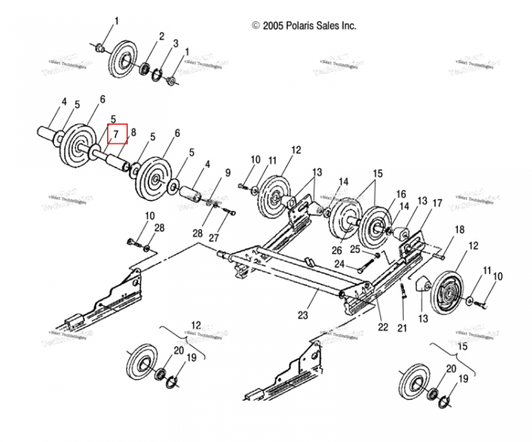 Вал монтажный Polaris Widetrak LX (2006) (5020836)