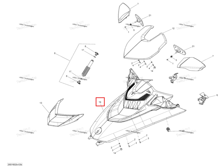 Капот в сборе модель GTXS Sea-Doo GTX (2016) (269502148)