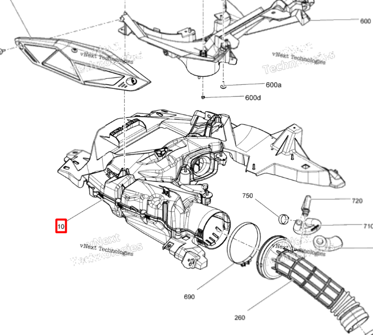 508001355 508001023 Корпус впускной Ski-Doo