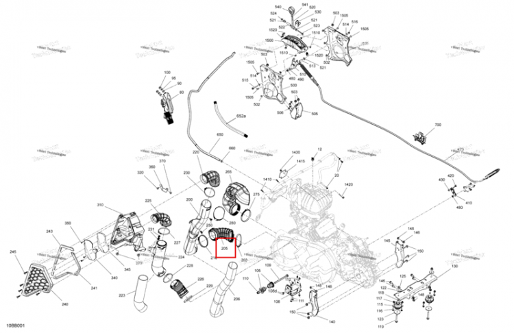 Переходник Can-Am Commander 1000R EFI DPS (2022) (706600349)