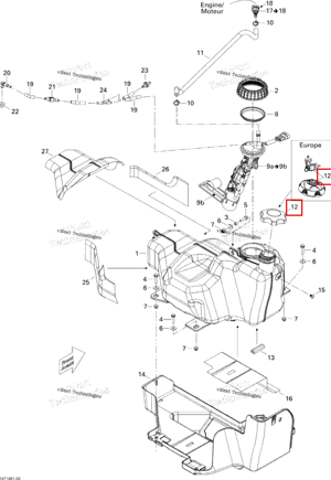 Топливный бак крышка Europe Can-Am 709000267