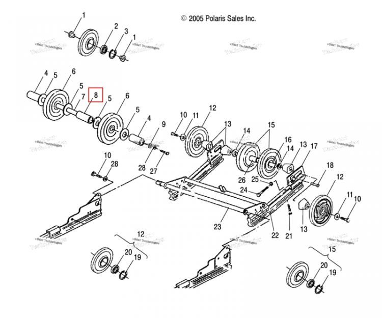Проставка чёрный дюйм багажник Polaris Widetrak LX (2006) (5333020-067)