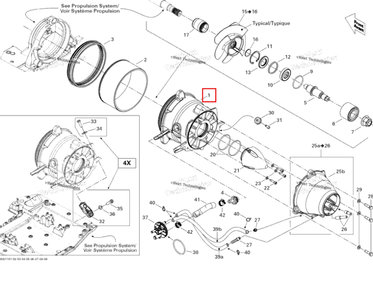 Крыльчатка корпус Sea-Doo GTX 215 (2012) (267000380)