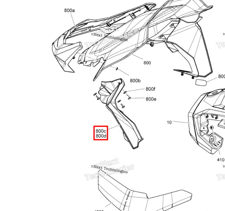 517306185 Дефлектор левый Ski-Doo 517306064