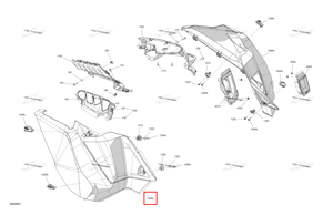 Bright белый левый корпус панель Ski-Doo 517308934