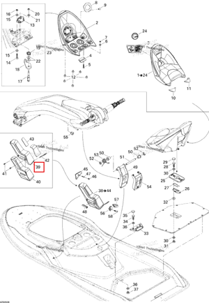 Верхний подножка левый Sea-Doo 291002043