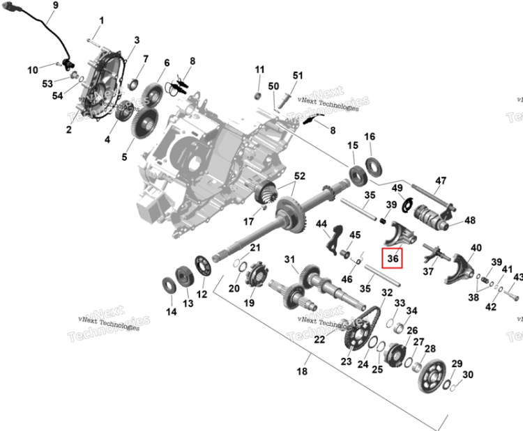 Вилка переключения Can-Am Outlander 4x4 XT 1000R (2025) (420657695)
