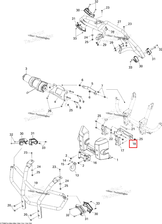 Renfort de pare chocs Can-Am Outlander MAX 800 XT (2008) (705001073)