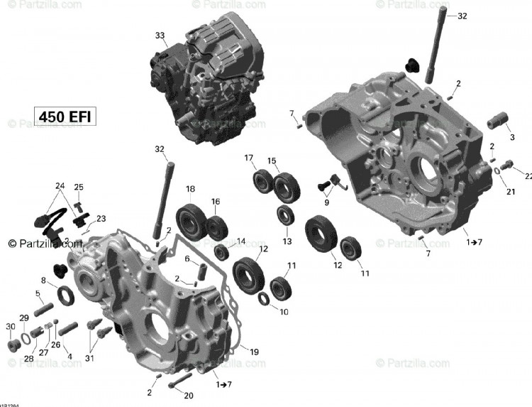 420044904 Длинный блок, 449 EFI ENGINE