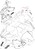 Правый центральный Pannel поролон Ski-Doo GTX LE 1200 4-TEC (2009) (517303751)