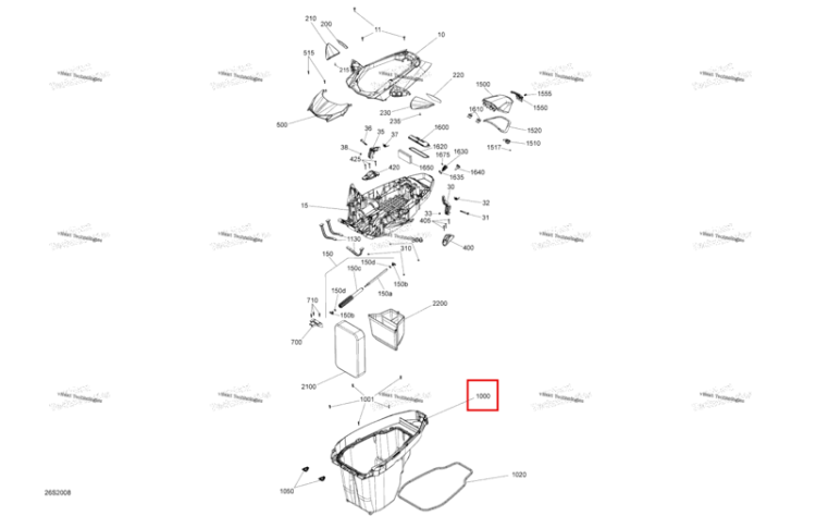 Bin Compartment Sea-Doo GTX 300 (2020) (264000144)