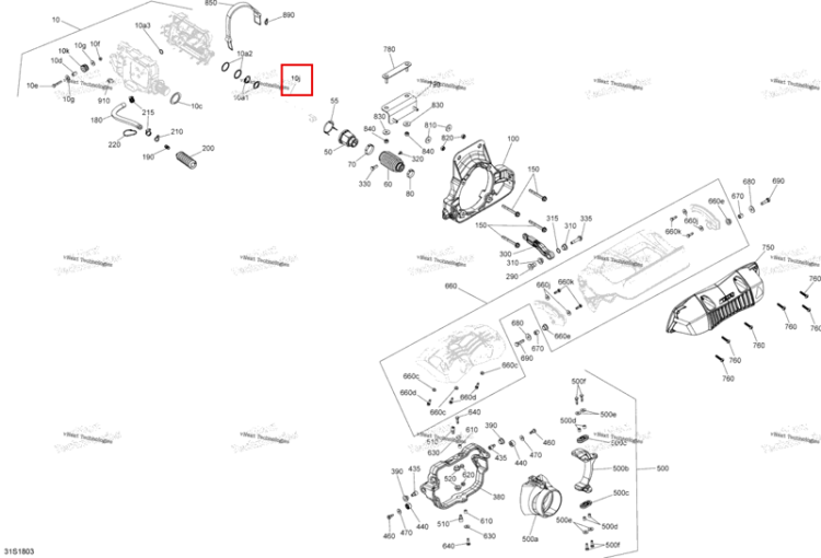 Output вал Sea-Doo RXP 300 (2018) (278003027)