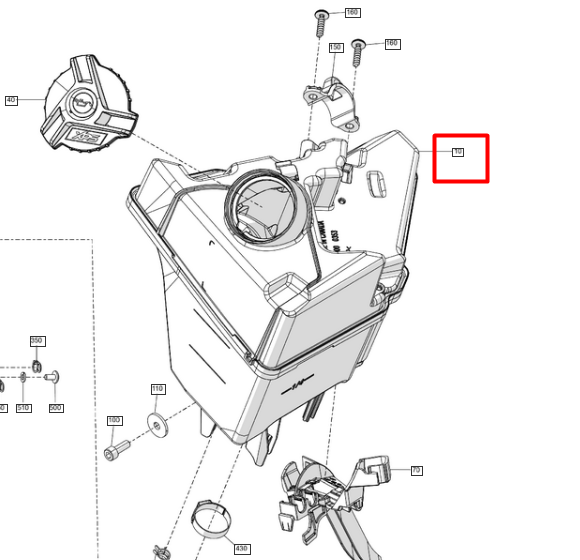 519000353 Маслобак бачок масляный для снегоходов Ski-Doo SUMMIT G5 519000353