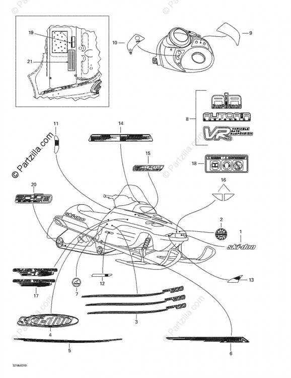 415128484 Комплект декалей <<ROTAX 500>> (осенняя красная кабина). Гранд-туризм 500.