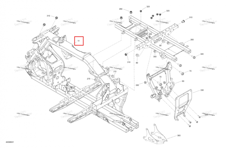 Шасси Can-Am Outlander 570 EFI XT (2022) (705209381)