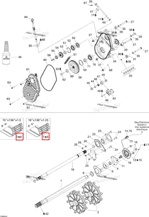 Гусеница 15 × 136 × 0.88 в сборе 550 F 380 F EUROPE Ski-Doo 504152489