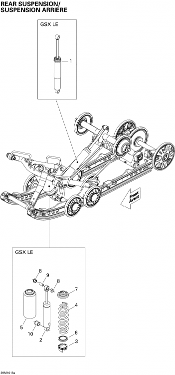 503193535 Амортизатор снегохода BRP 503191588 503192023 503192075 