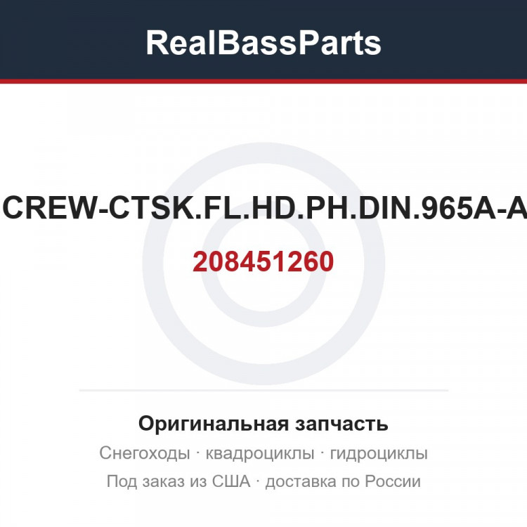 208451260 SCREW-CTSK.FL.HD.PH.DIN.965A-A2