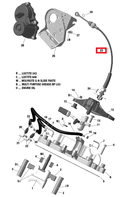 420997034 Трос выпускных клапанов G4/G5 Ski-Doo 420997032 420997033 