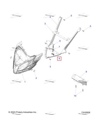 7080887 Ручка фара ADJUST LOCKINGB