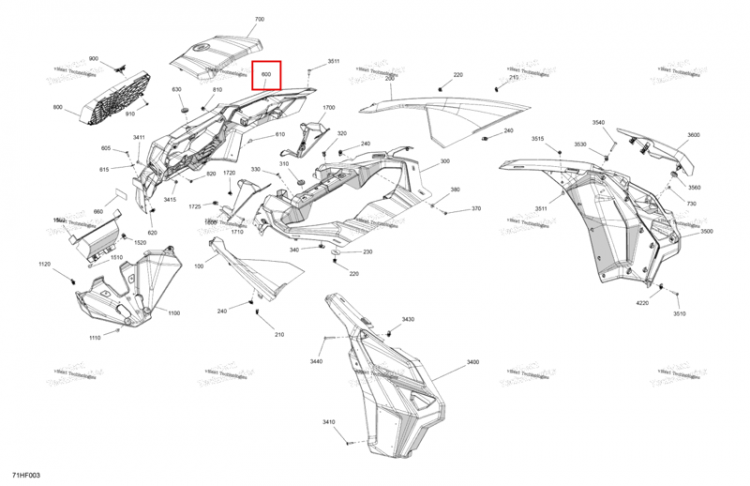 Передний Fascia Can-Am Maverick Turbo RR XRS (2026) (705019553)