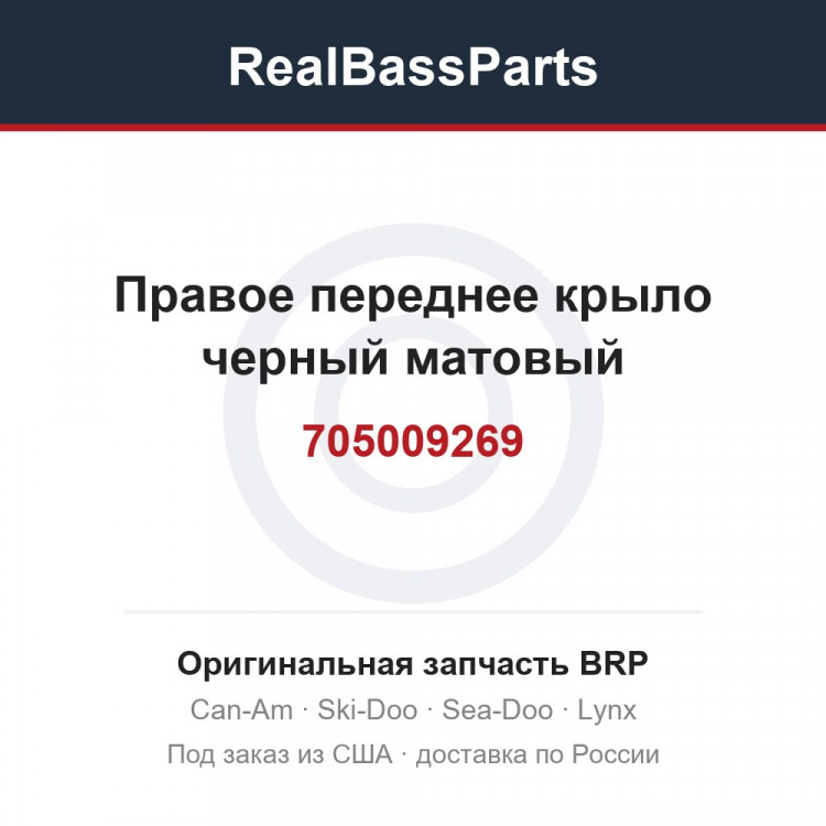 705009269 Правое переднее крыло черный матовый
