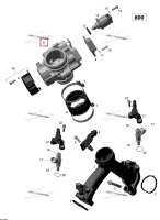 Дроссельный узел в сборе включает 8 to 16 Can-Am Outlander MAX 800R EFI DPS XT XT-P (2014) (420685322)