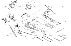 Глубокий чёрный шасси тоннель блок 137 aw Ski-Doo 415130382