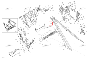 Глубокий чёрный левый задний Diagonal поперечный Member Ski-Doo 518335986