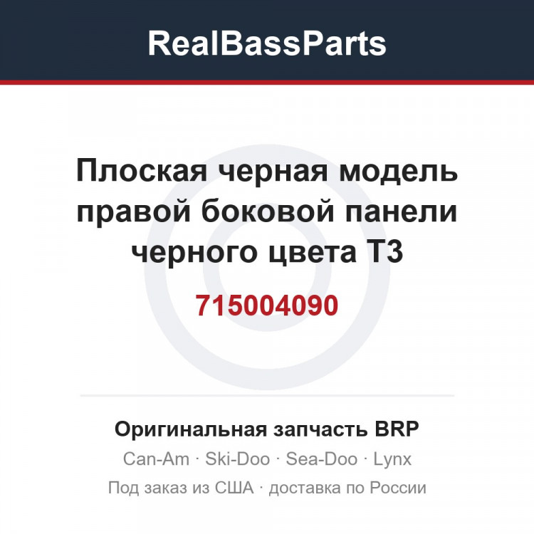 715004090 Плоская черная модель правой боковой панели черного цвета T3