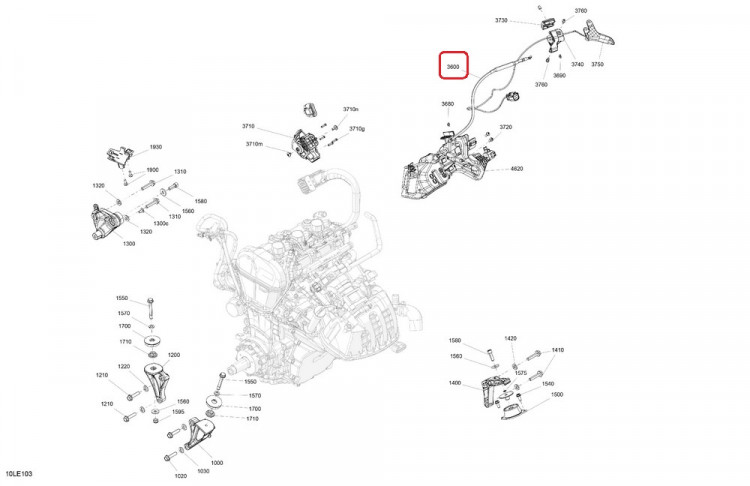 512061492 Трос газа для снегоходов Ski-Doo/Lynx 512061492