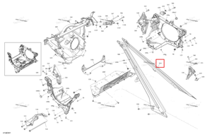 Глубокий чёрный правый задний Diagonal поперечный Member Ski-Doo 518335987