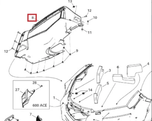 502006965 Панель боковая нижняя правая черная Ski-Doo