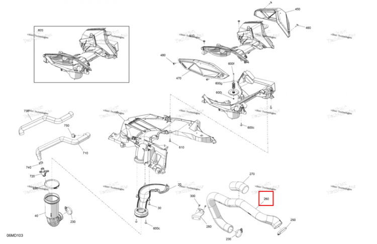 Inlet шланг Ski-Doo Expedition 900 ACE Turbo SE (2024) (508001219)